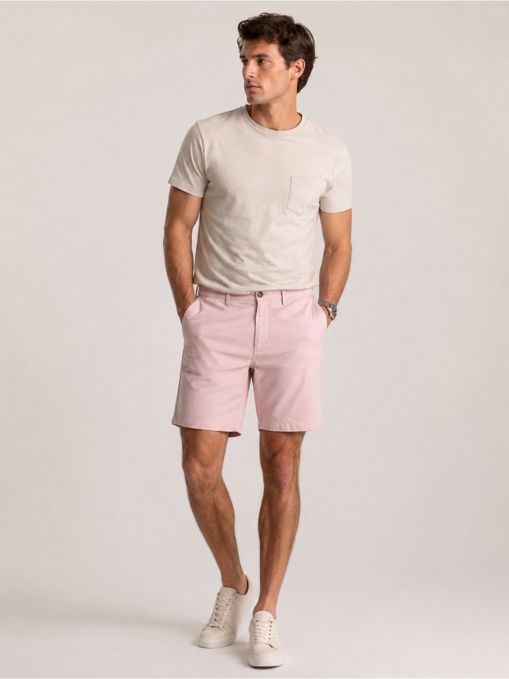 Merona Target Light Pink Cotton Flat Front Shorts 32 Waist Fast Ship